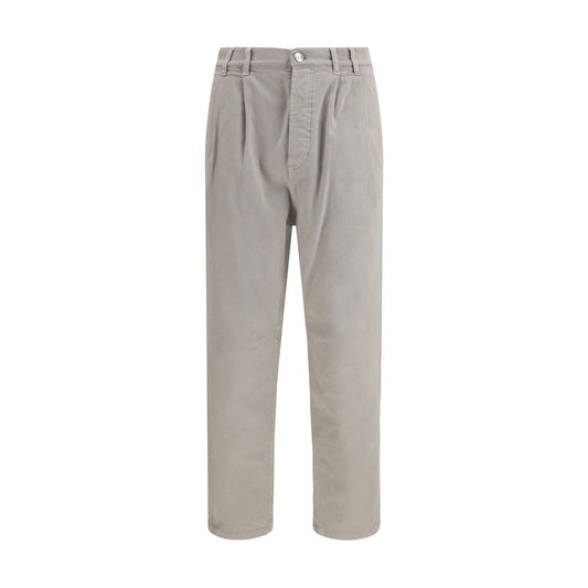 Brunello Cucinelli Pantaloni casual in cotone beige