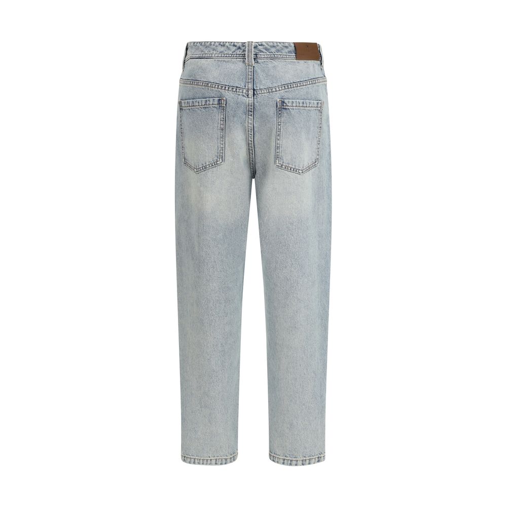 Jean droit en coton bleu Brunello Cucinelli