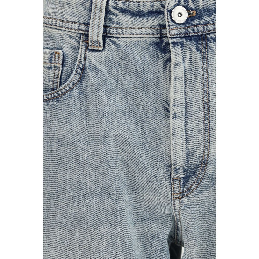 Jean droit en coton bleu Brunello Cucinelli