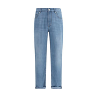 Jeans Brunello Cucinelli blu in cotone dalla vestibilità comoda