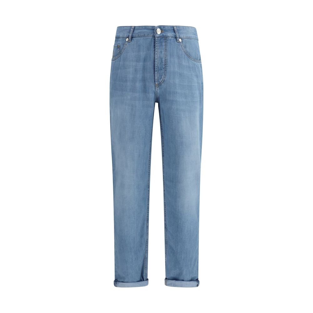 Jeans Brunello Cucinelli blu in cotone dalla vestibilità comoda