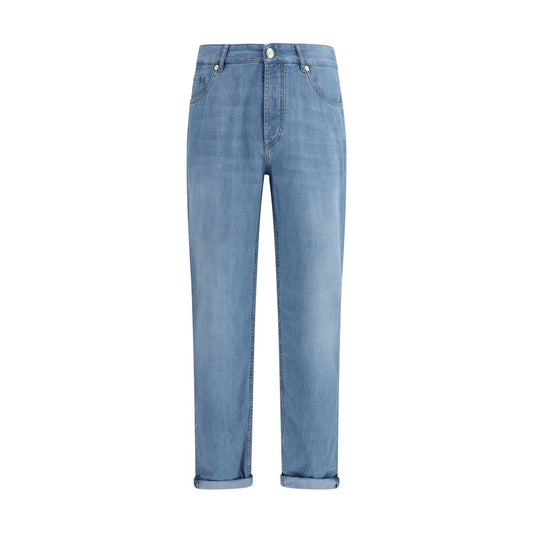 Jeans Brunello Cucinelli blu in cotone dalla vestibilità comoda