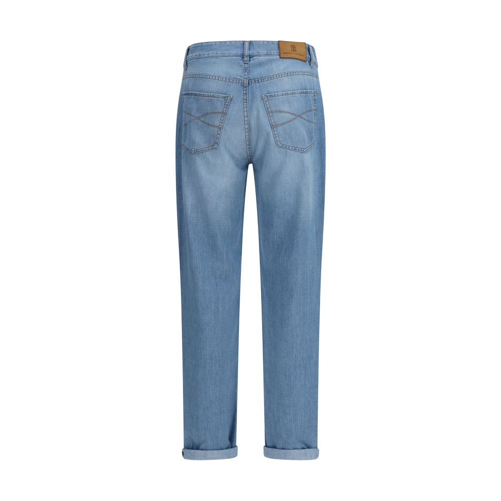 Jeans Brunello Cucinelli blu in cotone dalla vestibilità comoda