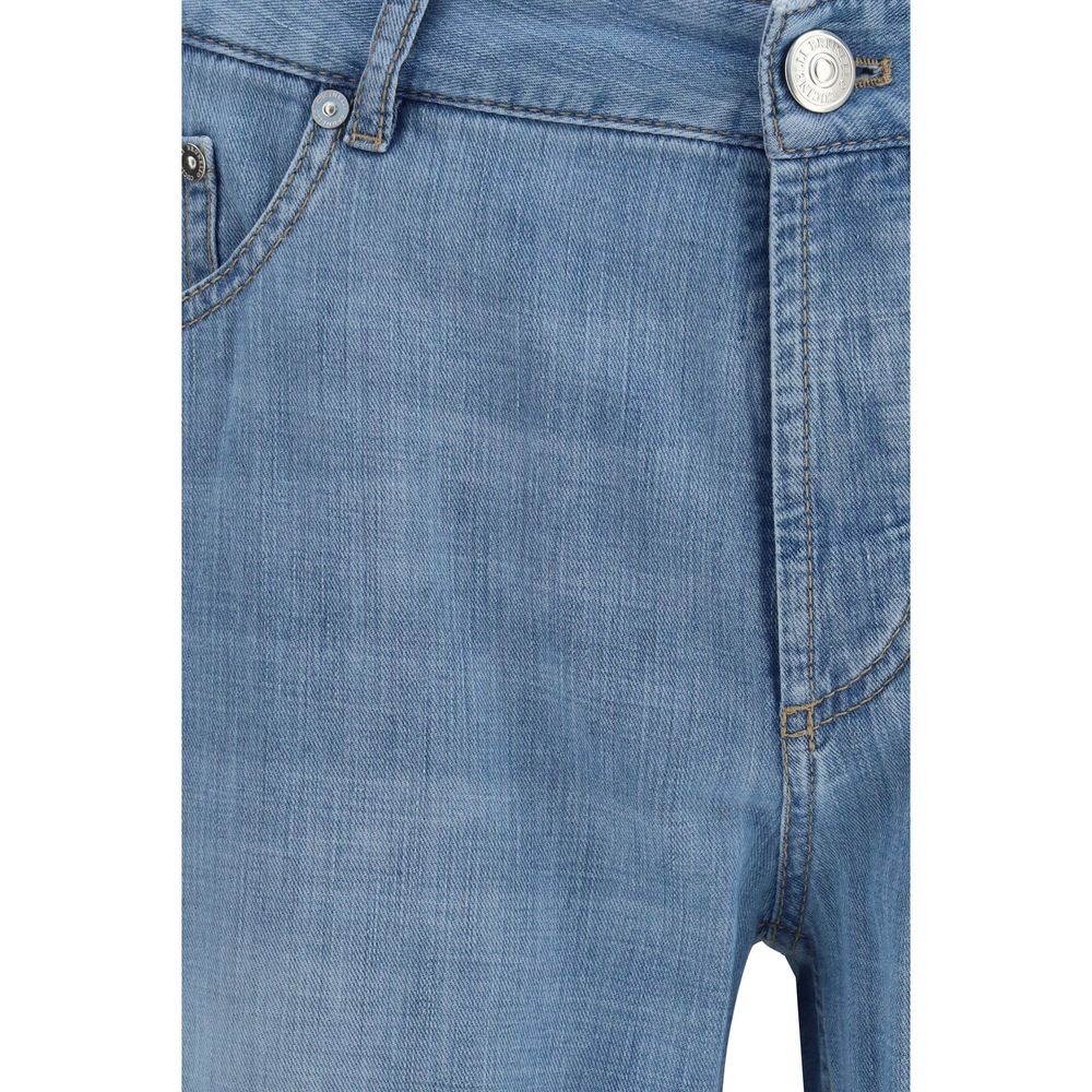 Jeans Brunello Cucinelli blu in cotone dalla vestibilità comoda