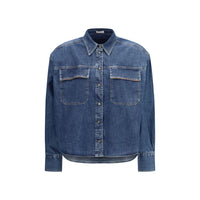 Camicia Brunello Cucinelli in denim blu