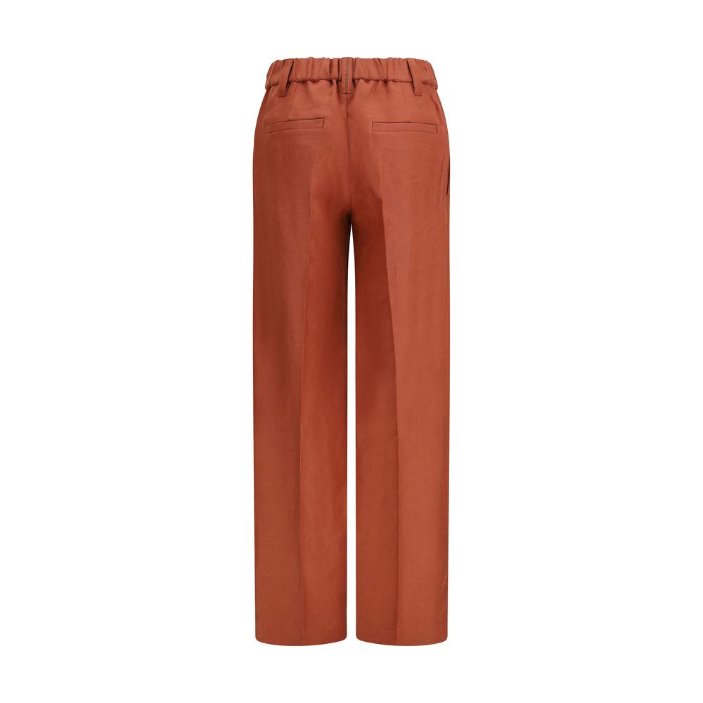 Brunello Cucinelli Pantaloni casual in lino multicolore