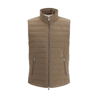 Brunello Cucinelli Gilet in Poliestere Beige Senza Maniche