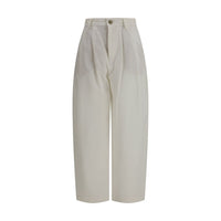Brunello Cucinelli Pantaloni Casual Beige in Seta