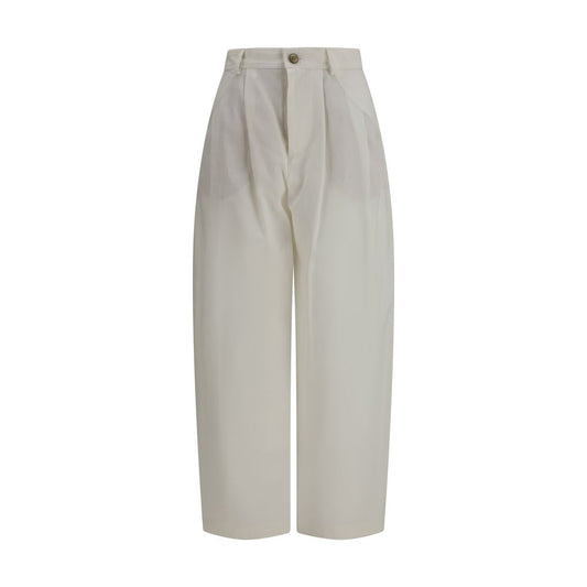 Brunello Cucinelli Pantaloni Casual Beige in Seta