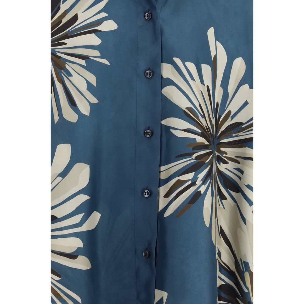 Camicia fantasia in seta multicolore Brunello Cucinelli