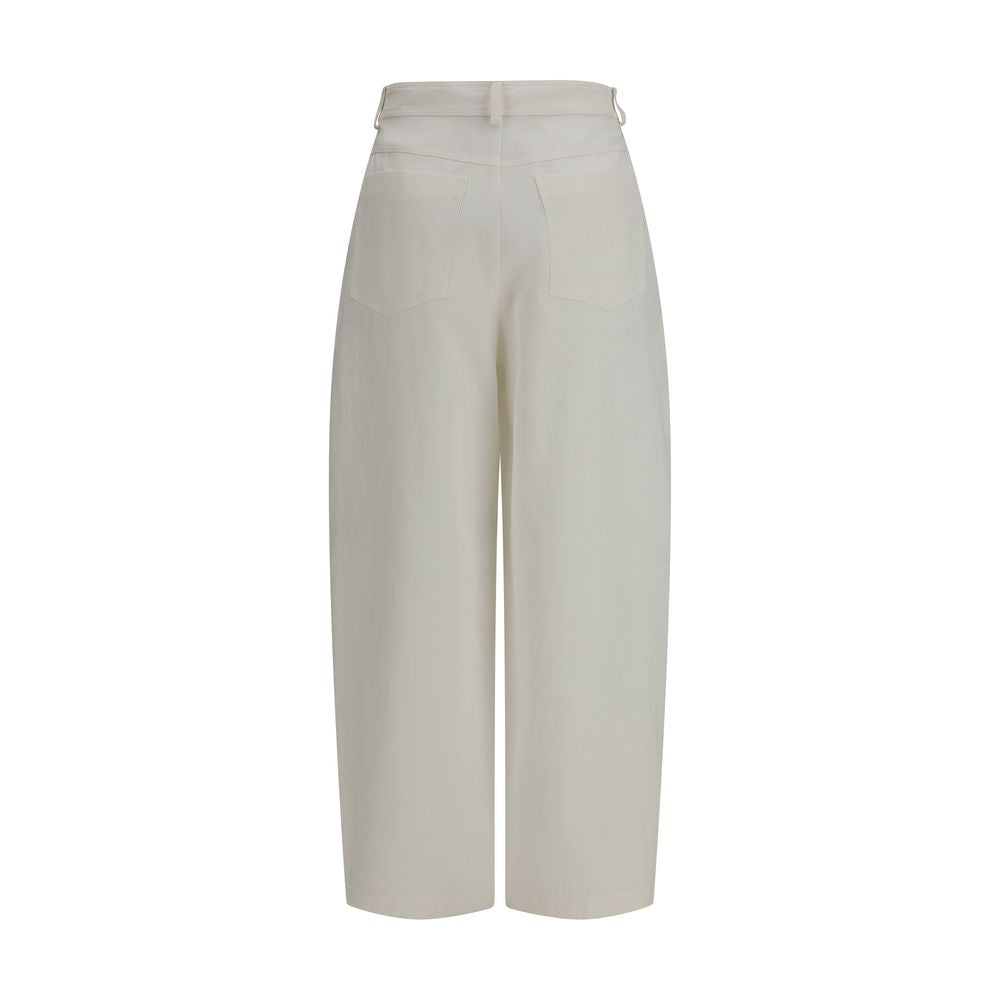 Brunello Cucinelli Pantaloni Casual Beige in Seta