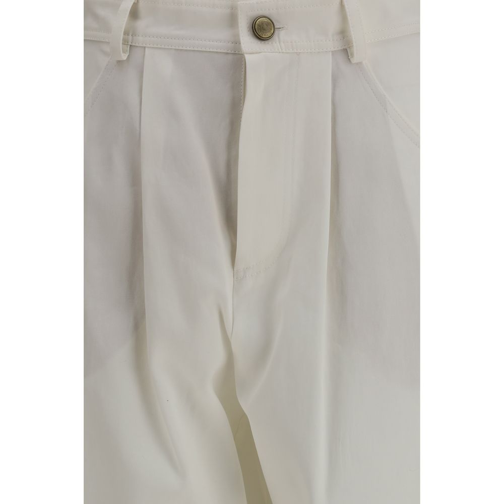 Brunello Cucinelli Pantaloni Casual Beige in Seta