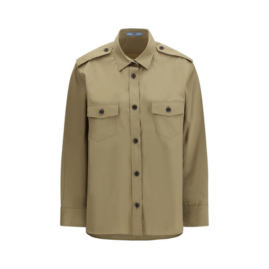 Camicia in cotone beige Prada