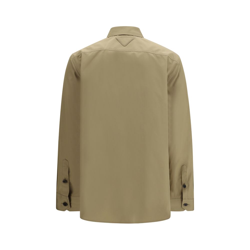 Camicia in cotone beige Prada