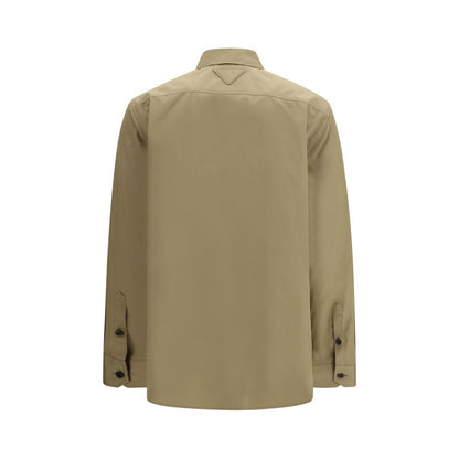 Camicia in cotone beige Prada