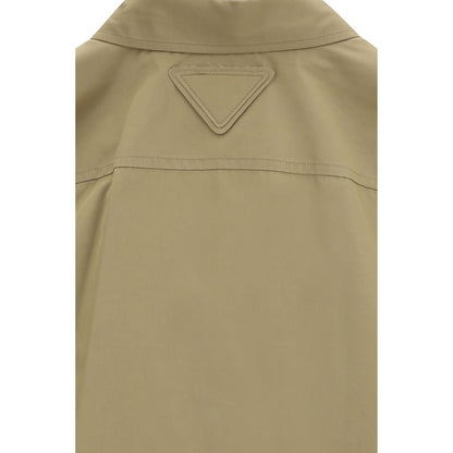 Camicia in cotone beige Prada