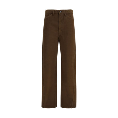 Pantaloni casual Lemaire in cotone marrone