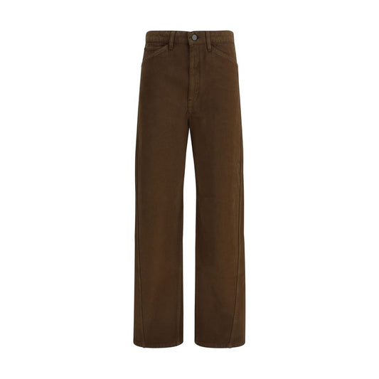 Pantaloni casual Lemaire in cotone marrone