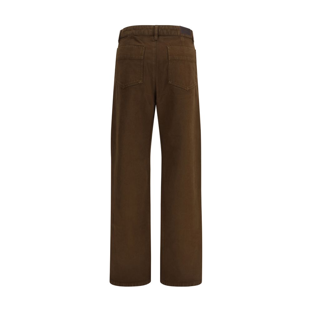 Pantaloni casual Lemaire in cotone marrone