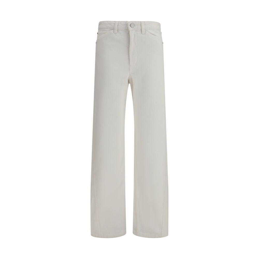Pantaloni casual in cotone bianco Lemaire