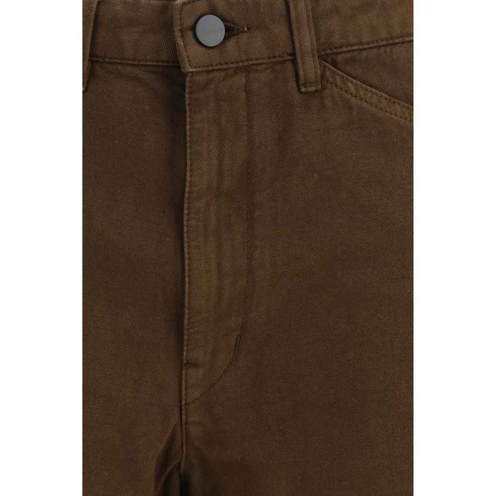 Pantaloni casual Lemaire in cotone marrone