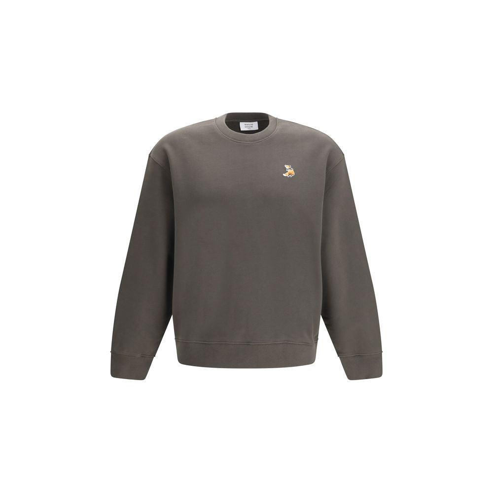 Maison Kitsuné Felpa Marrone in Cotone