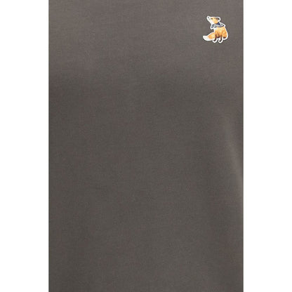 Maison Kitsuné Felpa Marrone in Cotone