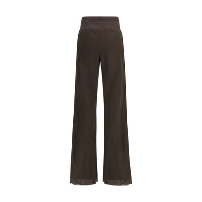 Pantalone casual in seta marrone Rick Owens