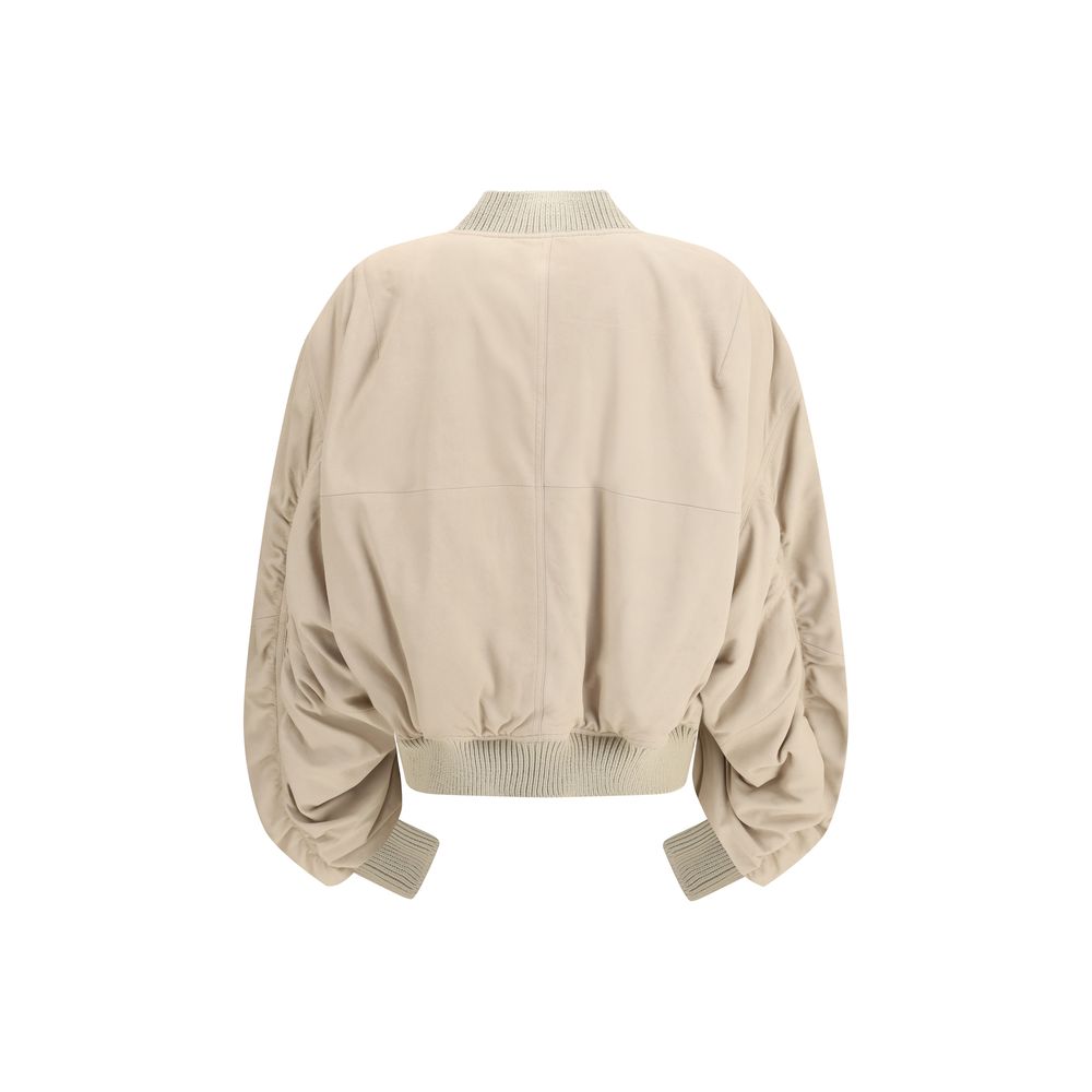 Rick Owens Bomber en agneau beige Ovis Aries Aries