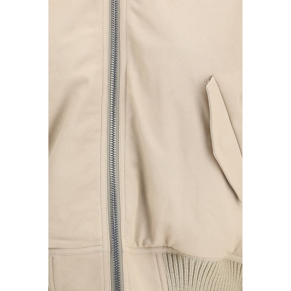 Rick Owens Bomber en agneau beige Ovis Aries Aries