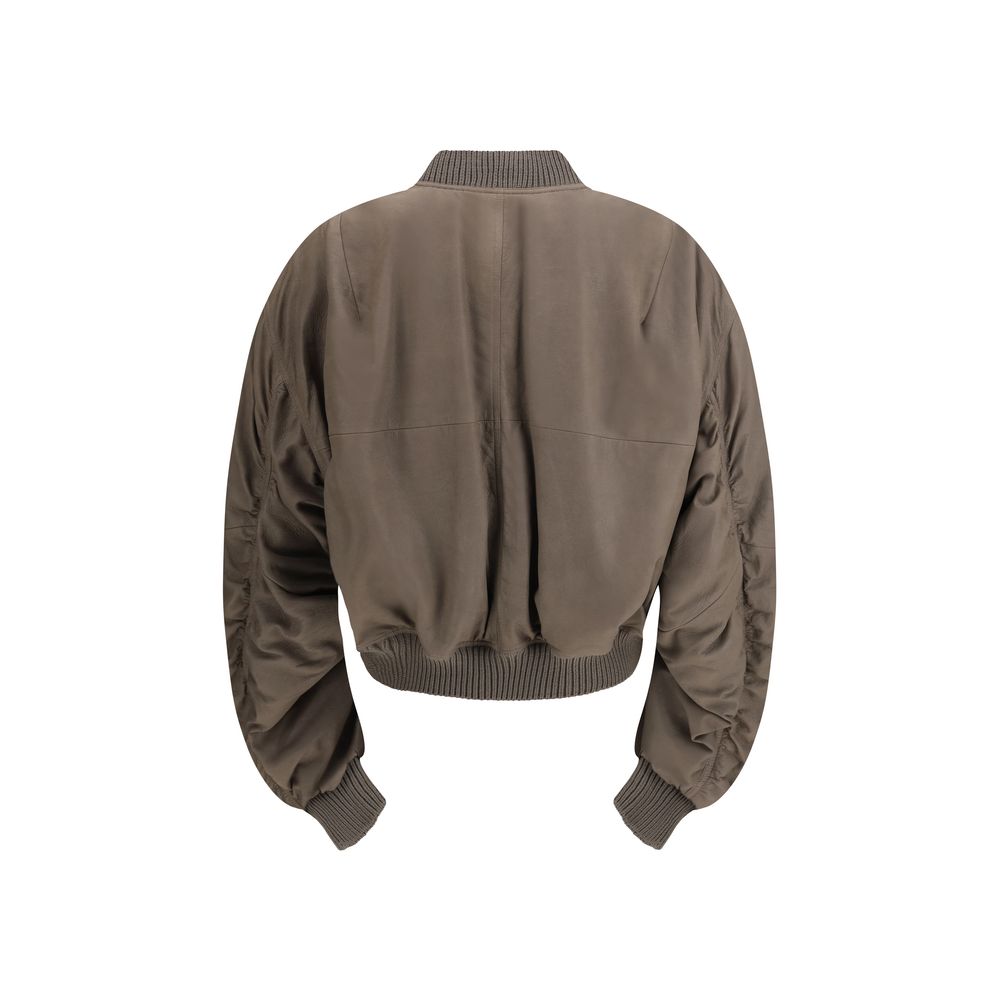 Bomber Rick Owens gris en agneau Ovis Aries Aries