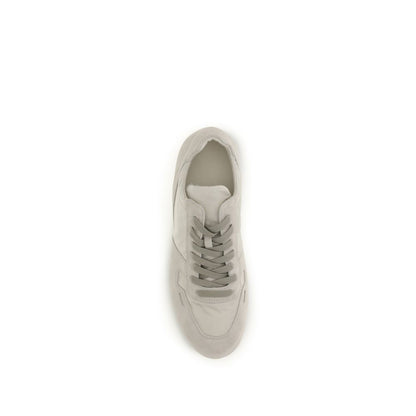 Sneakers basse Rick Owens in pelle di vitello grigia Bos Taurus