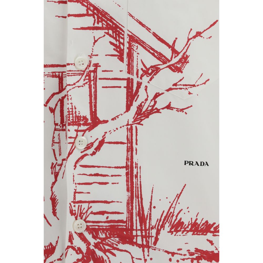 Chemise en coton blanc Prada