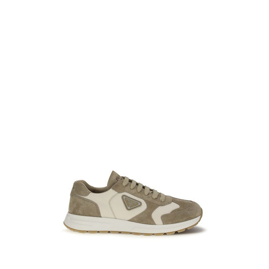 Sneakers Prada Athletic in pelle di vitello color beige