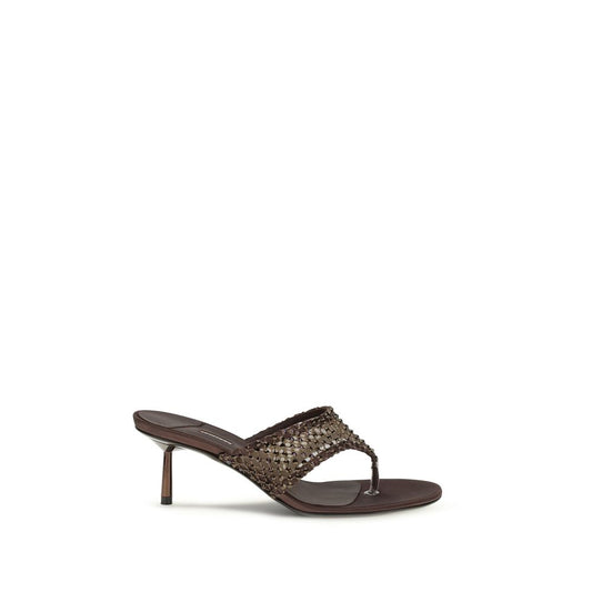 LE SILLA Sandali Con Tacco A Spillo In Pelle Di Capra Marrone