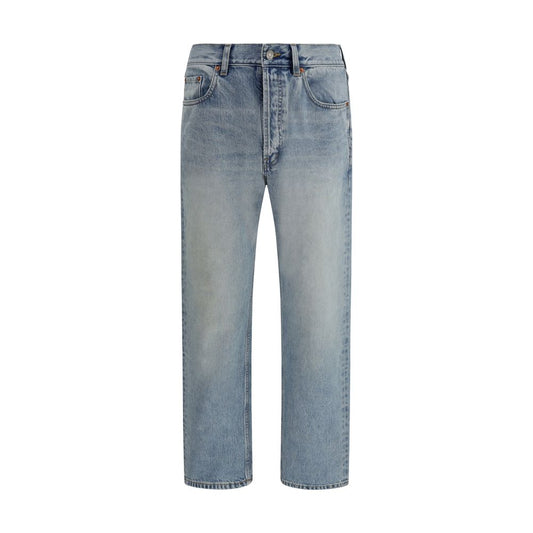 Jeans Saint Laurent blu in cotone a gamba dritta