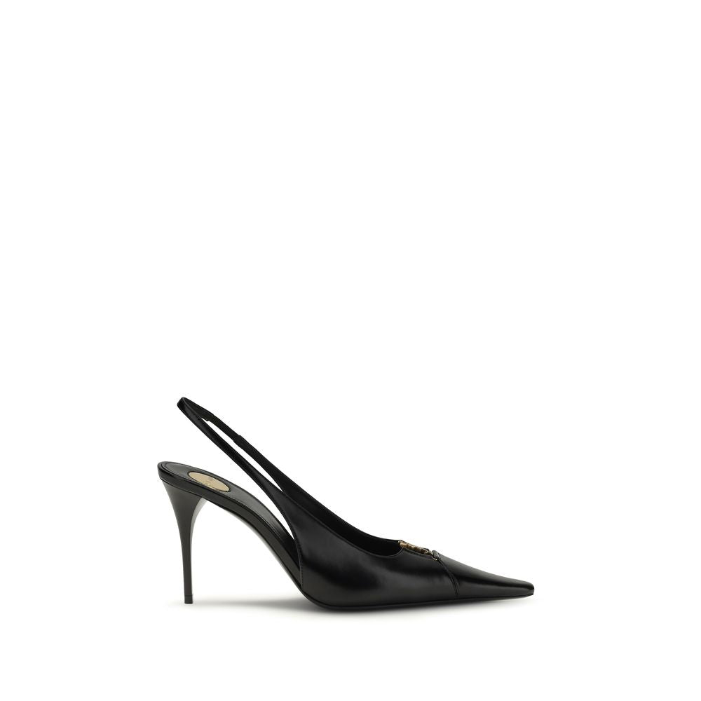 Décolleté Saint Laurent nere in pelle di vitello Bos Taurus con tacco alto