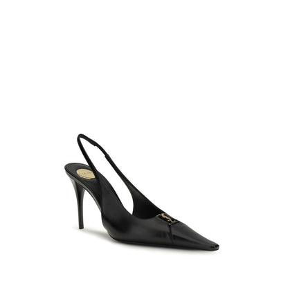 Décolleté Saint Laurent nere in pelle di vitello Bos Taurus con tacco alto
