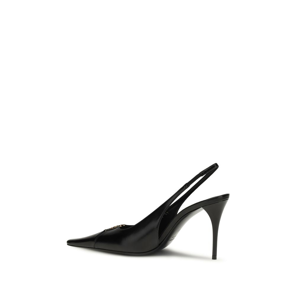 Décolleté Saint Laurent nere in pelle di vitello Bos Taurus con tacco alto