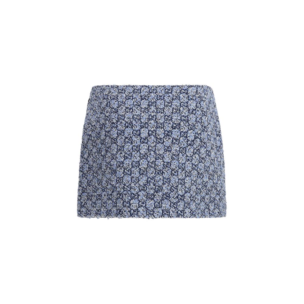 Mini-jupe en coton bleu Gucci
