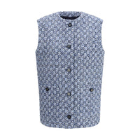 Gucci Blue Cotton Sleeveless Jacket