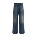 Jeans dritti in cotone blu MM6
