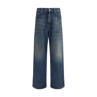 MM6 Blue Cotton Straight-Leg Jeans