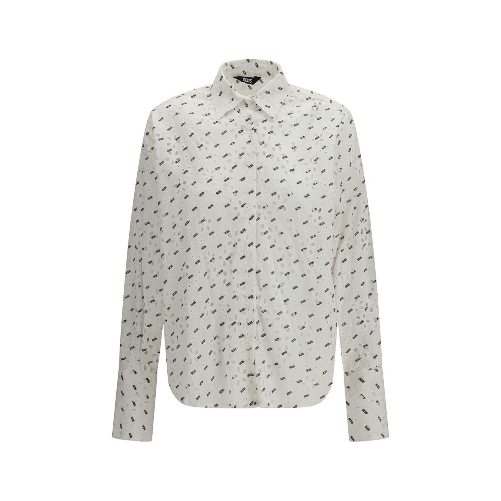 Camicia GCDS in cotone bianco a fantasia