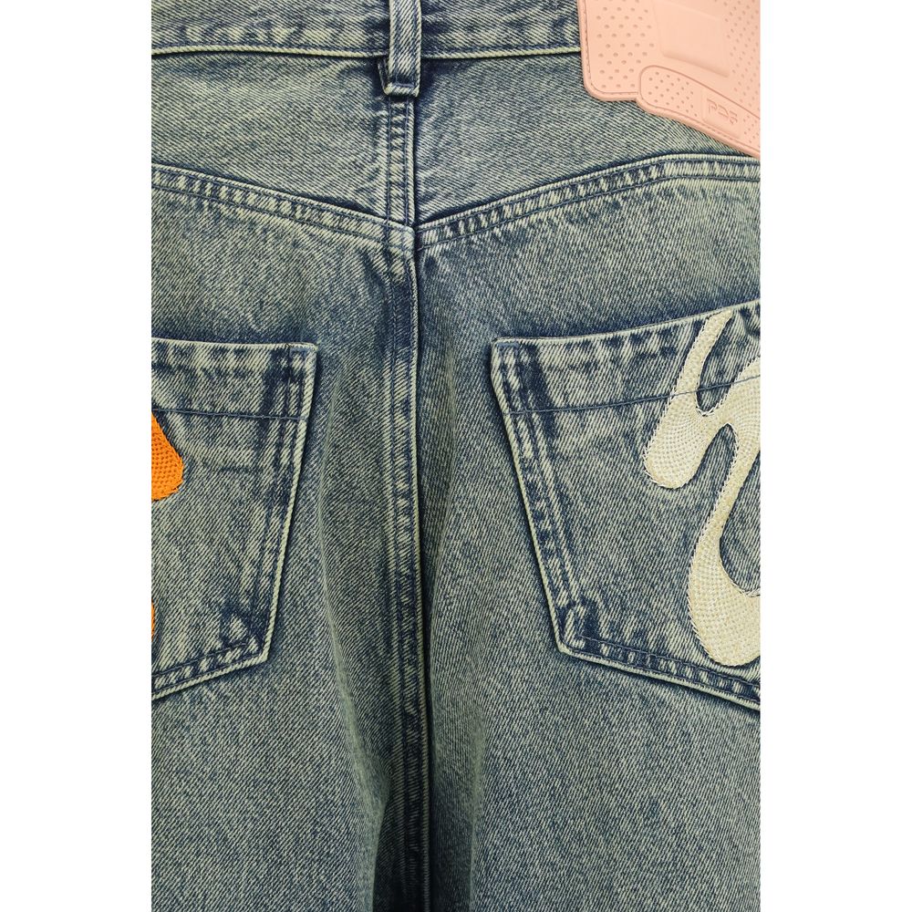 Jeans coupe décontractée en coton bleu, modèle PDF Channel