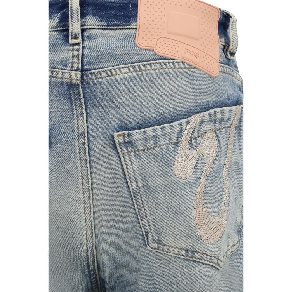 Jeans amples en viscose bleu marine, coupe décontractée