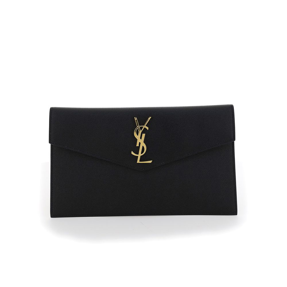 Portefeuille Bos Taurus en cuir de veau noir Saint Laurent