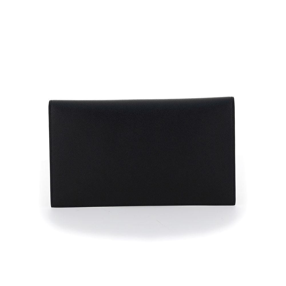 Portefeuille Bos Taurus en cuir de veau noir Saint Laurent