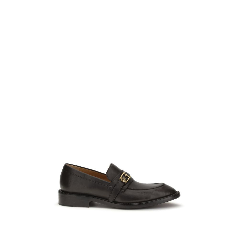 Mocassins à enfiler Bos Taurus en cuir de veau noir Versace