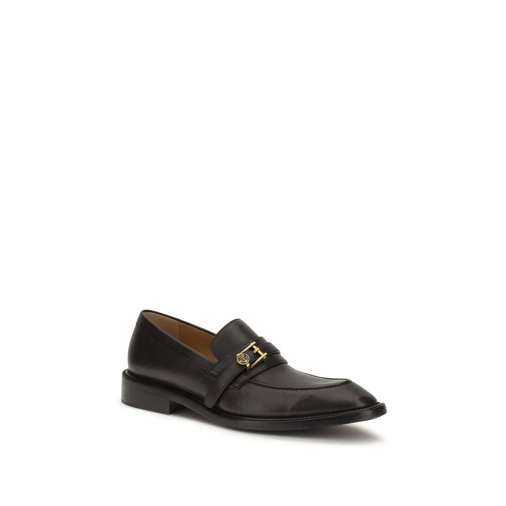 Mocassins à enfiler Bos Taurus en cuir de veau noir Versace